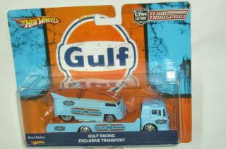 Hot Wheels Team Transport Gulf Racing Vw Drag Bus & Ford C - 800 Exclusive - Real/r