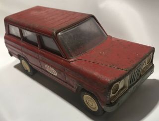 Vintage 1960’s Red Tonka Toys Jeep Wagoneer Station Wagon Toy Truck