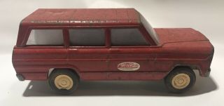 Vintage 1960’s Red Tonka Toys Jeep Wagoneer Station Wagon Toy Truck 2