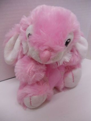 Dan Dee Pink White Shaggy Easter Bunny Rabbit Soft Ear Plush Stuffed Animal Toy 2