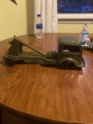 1930’s Kingsbury Toys Cannon Pressed Steel Wind - Up 15 " Long.  Parts.
