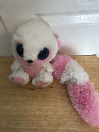 Ideal Toys Direct 21” Pink White Plush Lemur Stuffed Toy Big Eye Long Tail