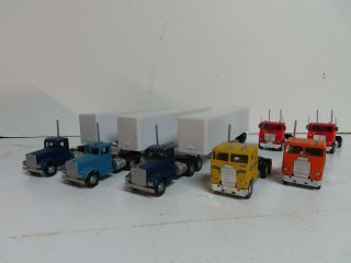 Ho Scale Semi Tractors,  45ft Trailers,  And Cab Over Tractors.