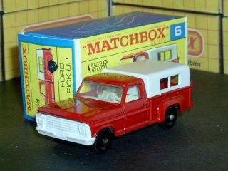 Matchbox Lesney Ford Pick Up Truck White Grille & Top 6 D1 Sc2 Nm & Crafted Box