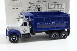 1960 Mack Model B - 61 Dump Truck Blue Coal United Ice First Gear 1:34 18 - 1850