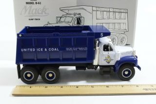 1960 Mack Model B - 61 Dump Truck Blue Coal United Ice First Gear 1:34 18 - 1850 2