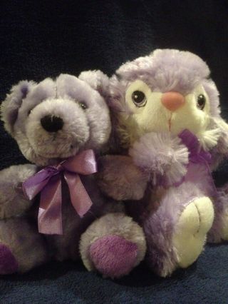 Burton,  Burton Purple Teddy Bear Plush And Dan Dee Purple Bunny Rabbit Gift Set