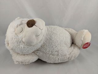 Sound N Light Animatronics White Bear Plush Snores 12 " Long Stuffed Animal
