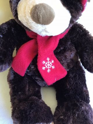 Hugfun International Winter Scarf Brown Teddy Bear Plush Stuffed Animal Toy 16 