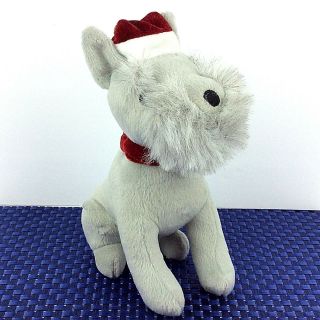 Dan Dee Scottish Terrier Dog Plush Stuffed Animal 8 In Red Christmas Santa Hat