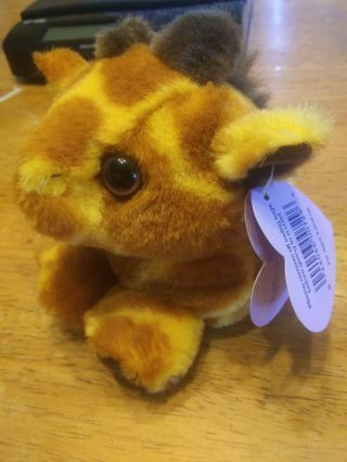 Puffkins Ginger Giraffe Plush 4 " Stuffed Animal Swibco W/ Tags