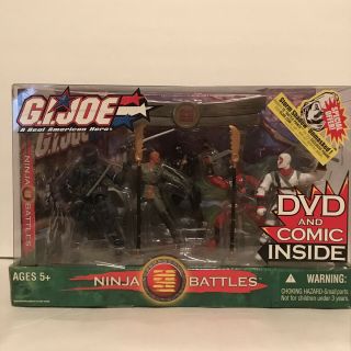 2004 Gi Joe Ninja Battles Set With Dvd Comic Storm Shadow Snake Eyes