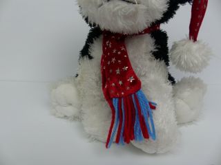 Christmas Holiday Puppy Dog Plush w/ Santa Hat & Scarf Plush Stuffed Animal Toy 2