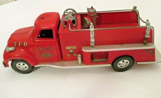 Vintage Tonka Tfd No.  5 Pumper Fire Truck With Hydrant Pressed Steel