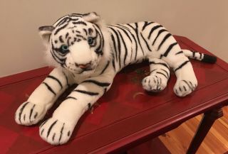 21 " White Tiger Plush - Realistic Eyes - Joe Exotic Tiger King - Animal