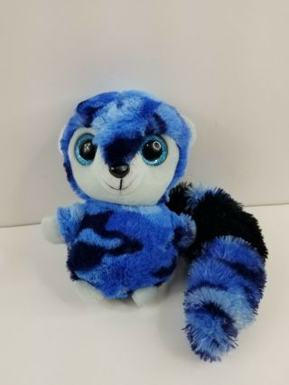 Ideal Toys Direct Blue Camo Lemur 8 " Plush Stuffed Toy Big Eyes Long Tail