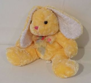 Stuffed Plush Floppy Yellow Easter Bunny Rabbit 10 "