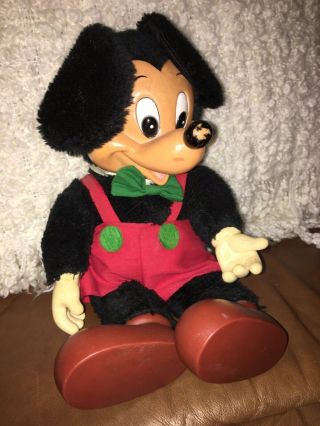 8 " Vintage Applause Disney Mickey Mouse Rubber Face / Hands Plush Toy Doll