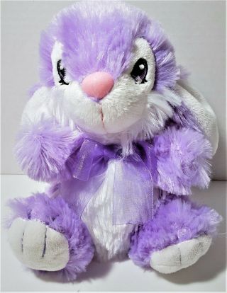 Bunny Rabbit Plush Purple Dan Dee Long Ears Easter Stuffed Animal Toy Sad Eyes