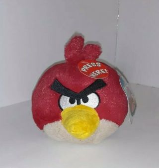 Angry Birds 5” Red Bird Discontinued Stuffed Animal Plush No Sound