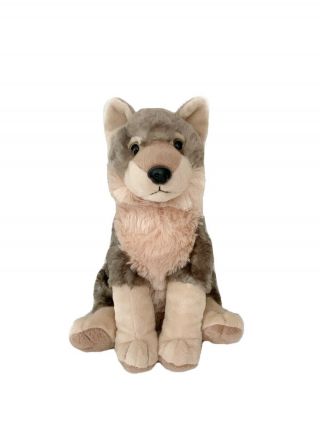 Wild Republic Wolf Plush 12 " Stuffed Animal Cub Gray 2018 Cuddly Soft