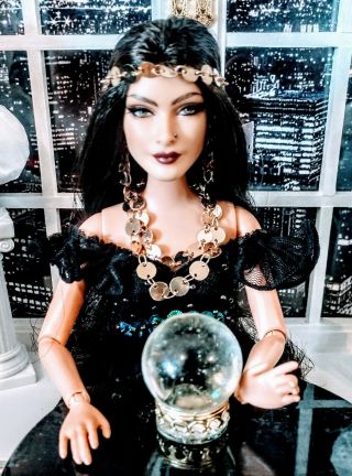 Ooak 1/6 Scale Barbie Size Fortune Teller Crystal Ball And Jewelry Set 3