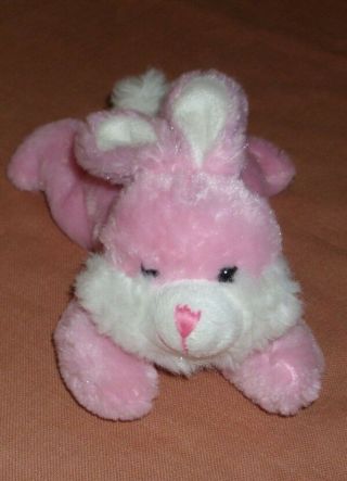 Plush Bunny By Dan Dee Pink - Makes Spring Noise 7 " Long 3 " Tall