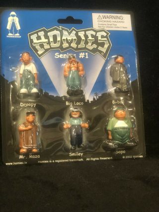 Homies Series 1 Rare Complete Set Of 6 Collectible Mini Figures 2002