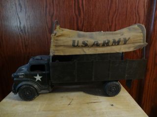 Vintage Marx Lumar U.  S.  Army Pressed Steel Toy Truck