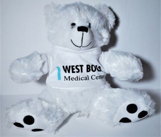 White Teddy Bear Plush 8 " Stuffed Animal Toy West Boca Florida Medical Center