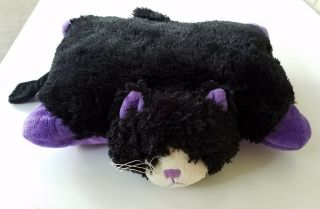 Pillow Pet Peewee Cat Purple And Black Plush 12x11