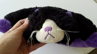 Pillow Pet PeeWee Cat Purple and Black Plush 12x11 2