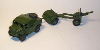 Dinky Toys Vintage Army Military Field Artillery Tractor With Trailer & Gun