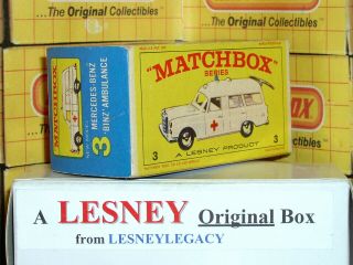 Matchbox Lesney 3c Mercedes Ambulance model Type E4 EMPTY BOX 2