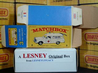 Matchbox Lesney 3c Mercedes Ambulance model Type E4 EMPTY BOX 3
