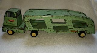 Vtg 1960’s Tonka Car Hauler Lime Green Press Steel.