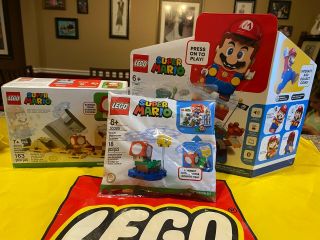 Lego Mario 71360,  Monty Mole 40414,  Mushroom Surprise 30385