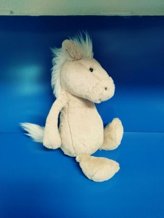 Jellycat Plush Pony Horse Light Beige With White Mane And Tail Very Soft