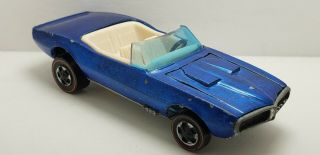 Custom Firebird - Blue With White Interior,  Hong Kong 1968 Hot Wheels Redline