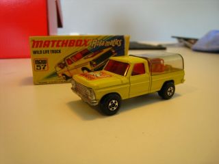 Vintage Matchbox Lesney 57 Wild Life Ford Pickup Truck Superfast W Box