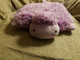 Pillow Pet Pee Wee Purple Hippopotamus Plush Toy 12 " Wide Foldable Kids Plush