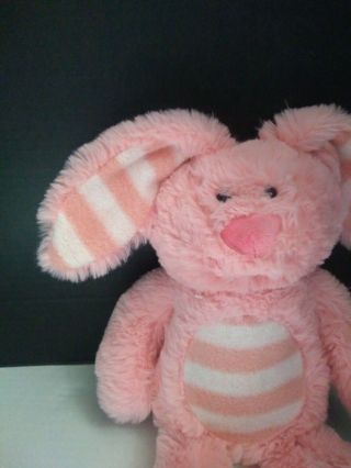 EUC Dan Dee Pink Striped Easter Bunny Rabbit Plush Soft Toy Stuffed 17 