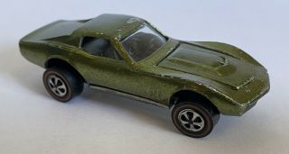 1968 Hot Wheels Redlines Custom Corvette Olive Us
