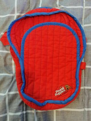 Vintage 1985 Tonka Pound Puppies Red/blue Dog Bed Carrier Travel Backpack