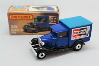 " Matchbox Superfast No38 Ford Model A Champion Van With " Blue Roof " Code3