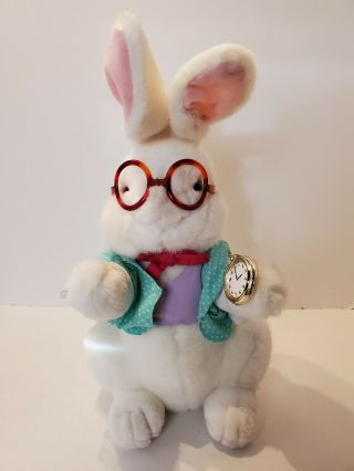 D5 Alice In Wonderland White Rabbit W/ Watch Bunny 17 " Plush Toy Target 1991