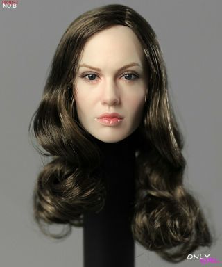 1/6 Angelina Jolie Brown Hair Head Sculpt Model Fit 12 " Action Figure Body