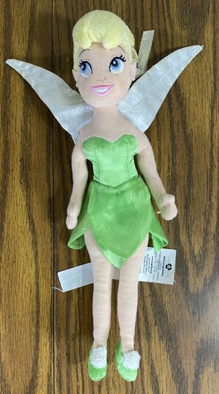 Disney Store Tinkerbell Tink Peter Pan Fairy 12 " Stuffed Plush Doll