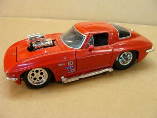 Jada Toys 1963 63 Chevy Corvette Big Time Muscle Red 91616 1:24 Pro Street
