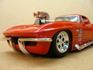 Jada Toys 1963 63 Chevy Corvette Big Time Muscle red 91616 1:24 pro street 3